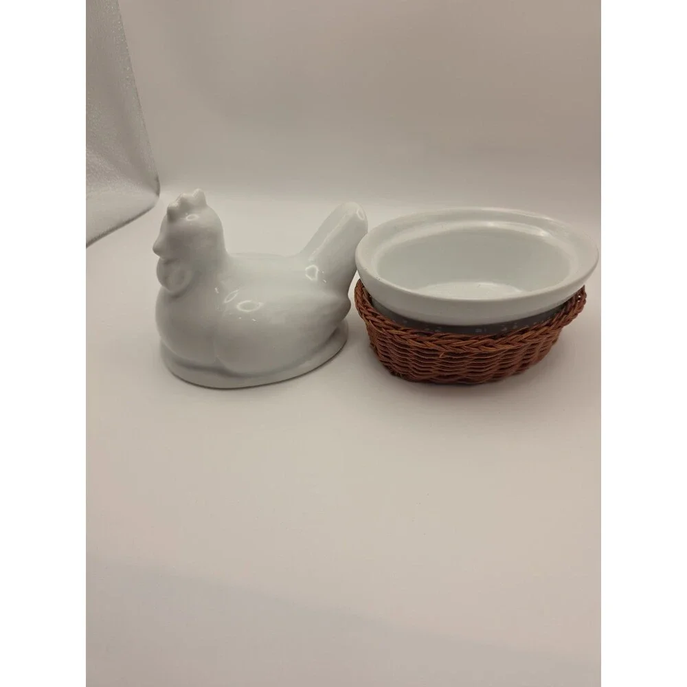 Individual Ceramic Chicken Covered Casserole Baking Dish